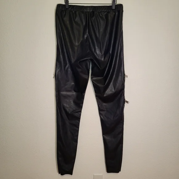 Black Faux Leather Leggings - Picture 2 of 7